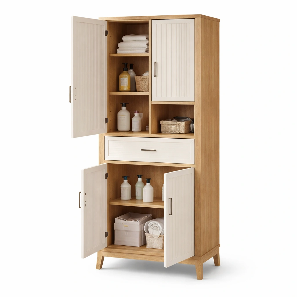 Hochschrank Weiss Braun-danorae